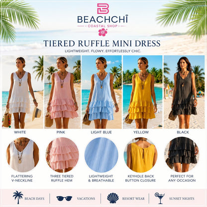 Full Size Ruffled Hem V-Neck Sleeveless Dress Plus Size, Beachchi Sundress